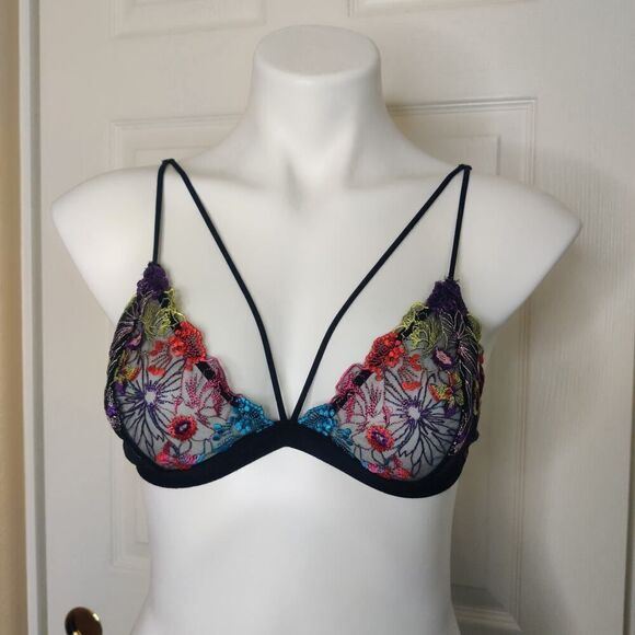 Urban Outfitters Out From Under Cameron Floral Triangle Bra sz M - Picture 4 of 10